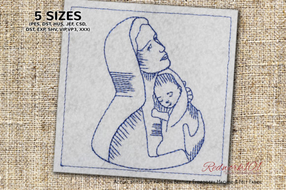 Mary Holding Baby Jesus Redwork Review